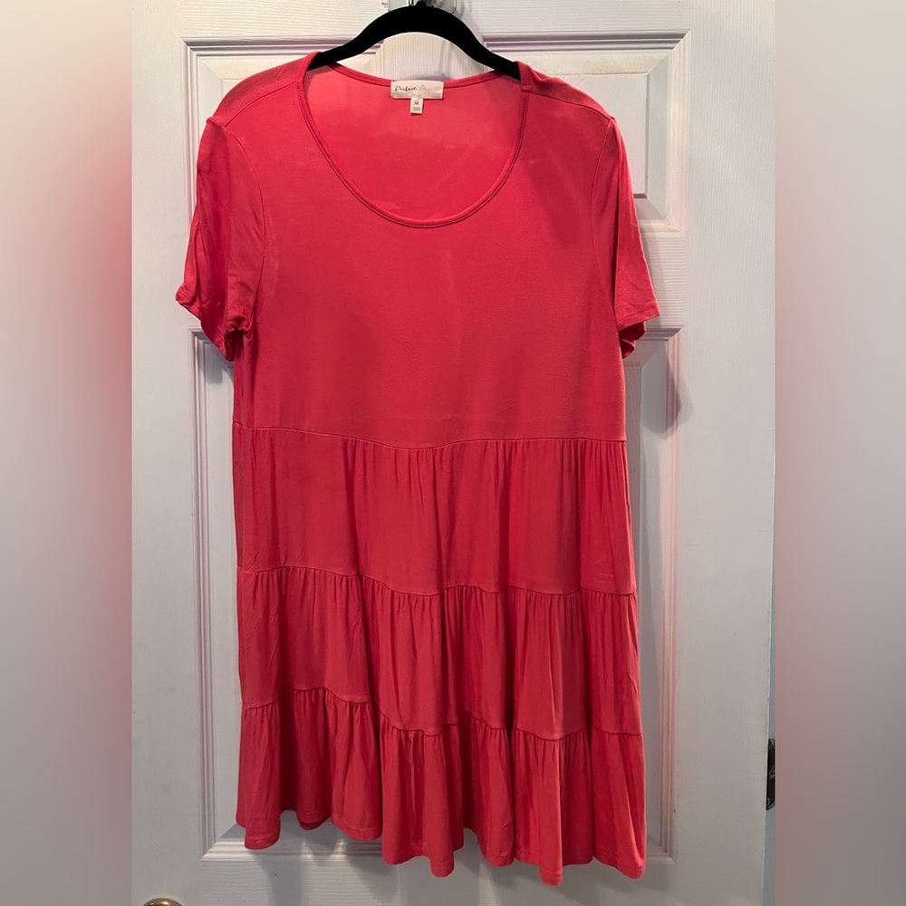 Coral cute babydoll style top, worn once
